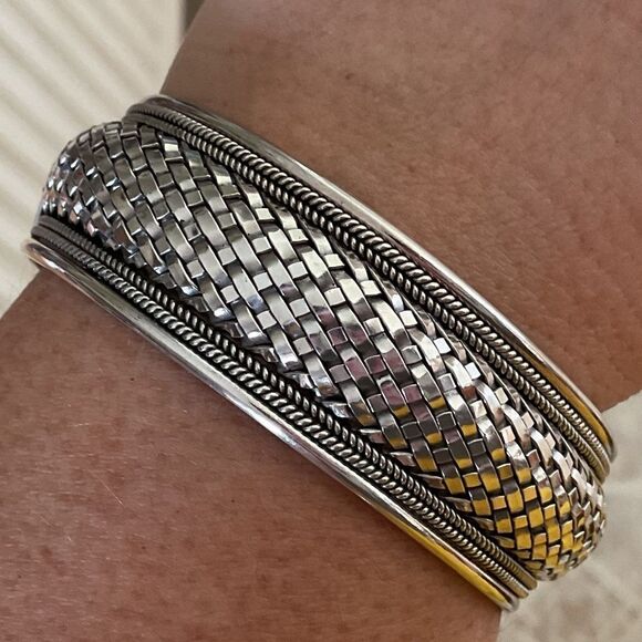 NWOT Sterling SILVER 925 one size braid bracelet new - Picture 1 of 11